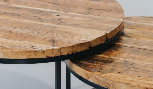 A beautiful shot of modern wooden furniture isolated on a white background