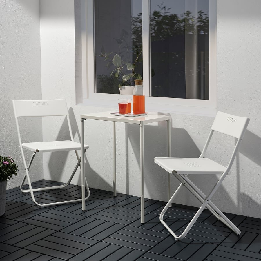 White Outdoor Table And Chairs - Image 2