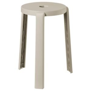 Beige Plastic Utility Stool