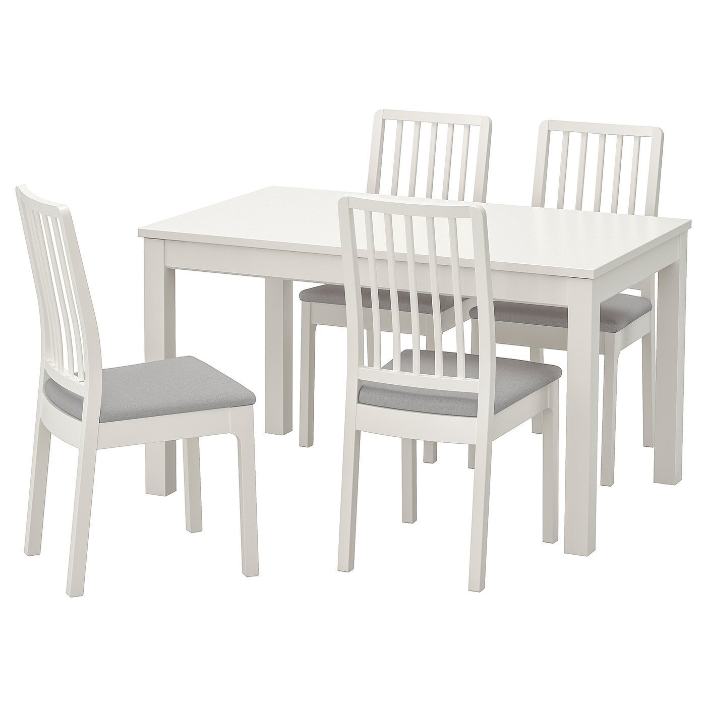 Frostline 4 – Table and 4 chairs, white/white light grey, 130/190x80 cm