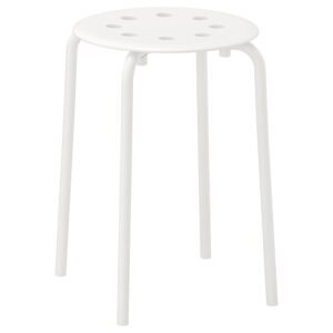 White Round Plastic Stool