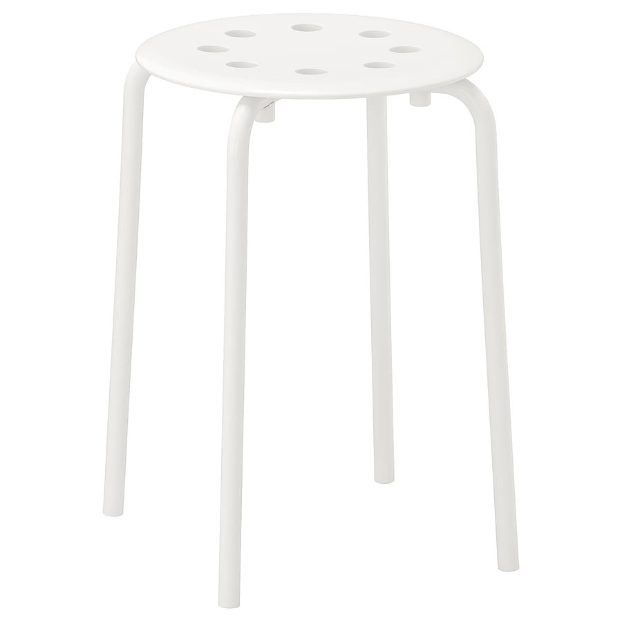 White Round Plastic Stool