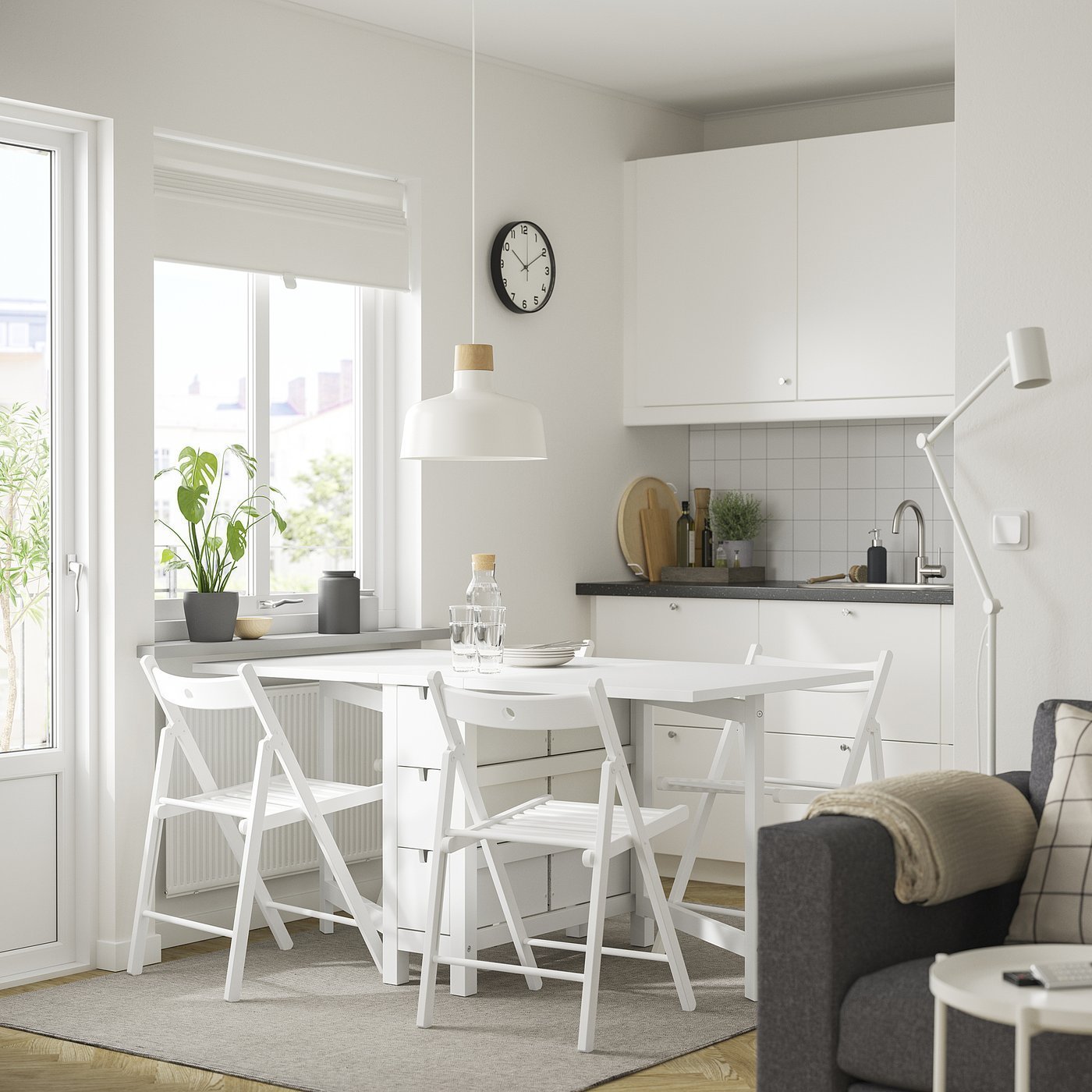 Sleek White Dining Set - Image 2