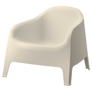 Beige Outdoor Plastic Armchair