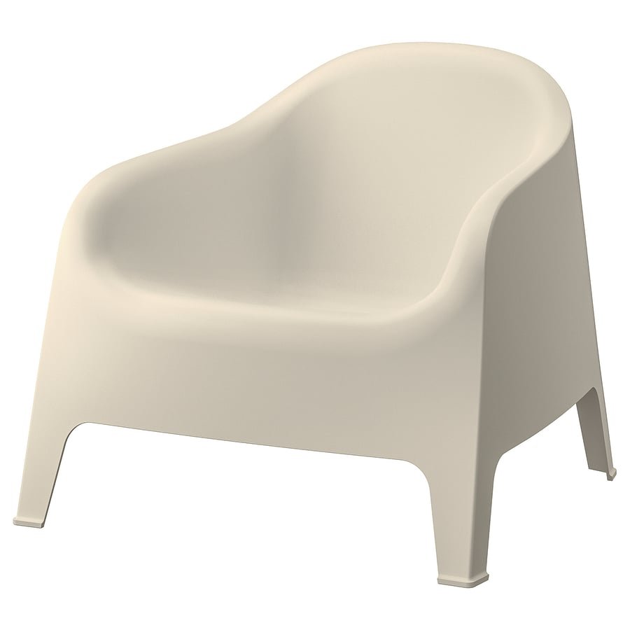 Beige Outdoor Plastic Armchair