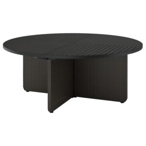 Dark Grey Plastic Rattan Table
